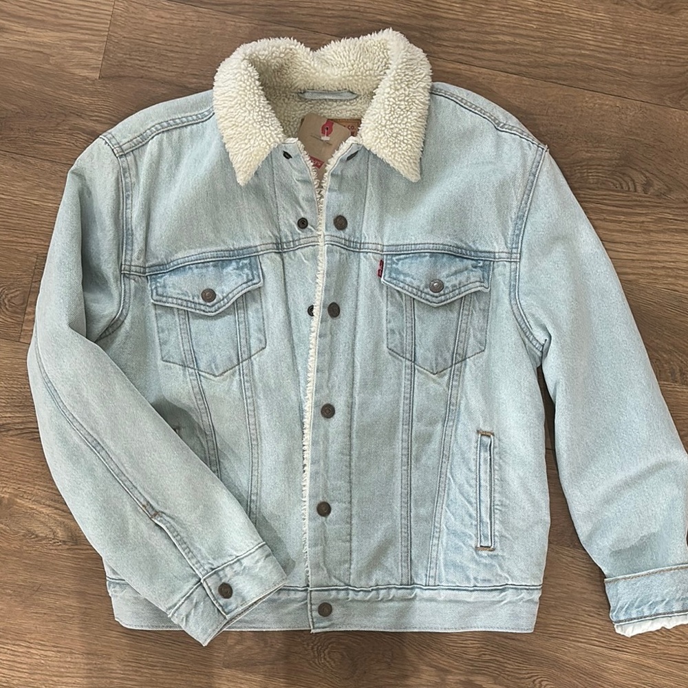 Levi's Light Blue Denim Jacket with Sherpa Lining